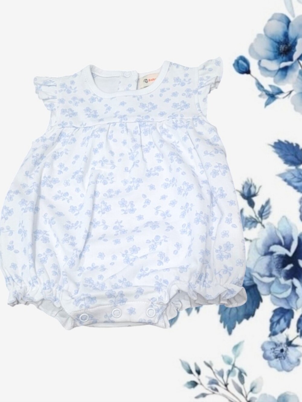 Baby Luigi Baby Girl's Floral Bubble Romper